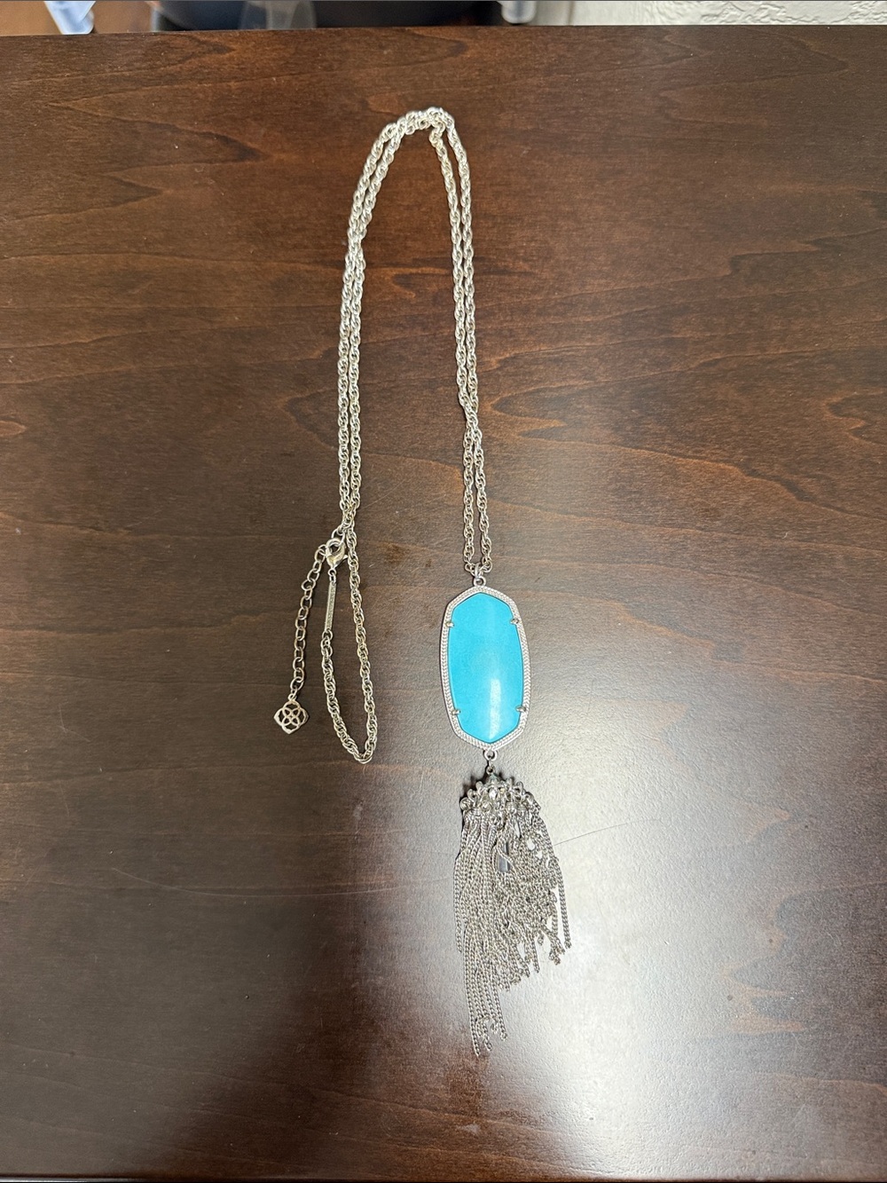 Kendra Scott Rayne Long Pendant Tassel Necklace in Turquoise